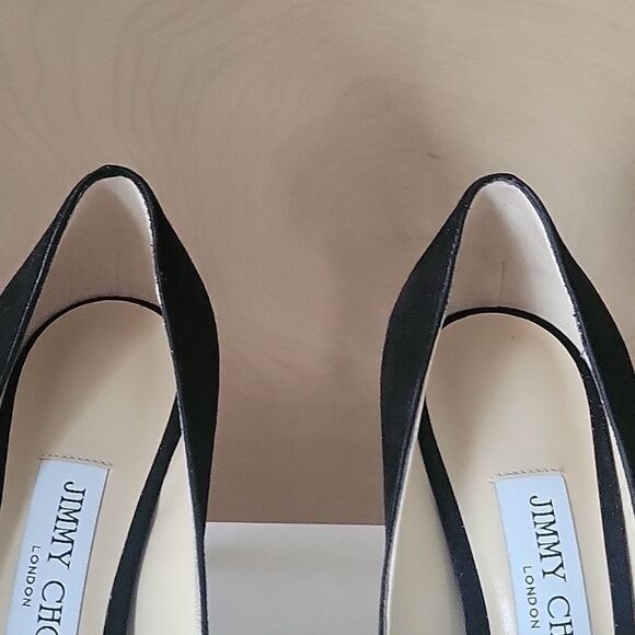 NWT Jimmy Choo 35.5 Tegan 5 Black Bow Girly Dainty Coquette Suede Heels Pumps - Picture 7 of 14